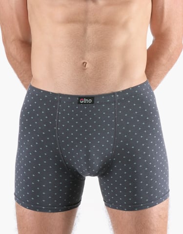 Pánské boxerky s delší nohavičkou GINO 74172P tm. šedá aqua M/L