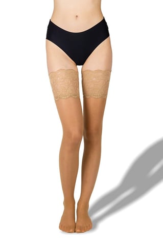 Dámské samodržící punčochy PASSION hold-ups 20 beige L/175-185