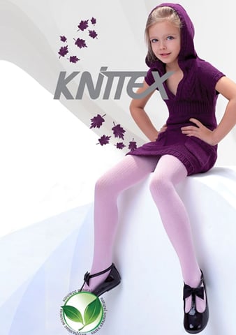 Dívčí punčocháče Agatka KNITTEX sliwka (fialová) 128/134